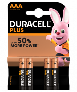 Duracell AAA Plus Power Alkaline Batteries - Pack of 4
