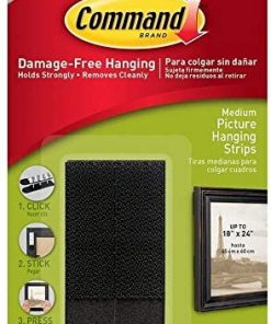 3M Command Medium Picture Hanging Strips Black 6 Pk
