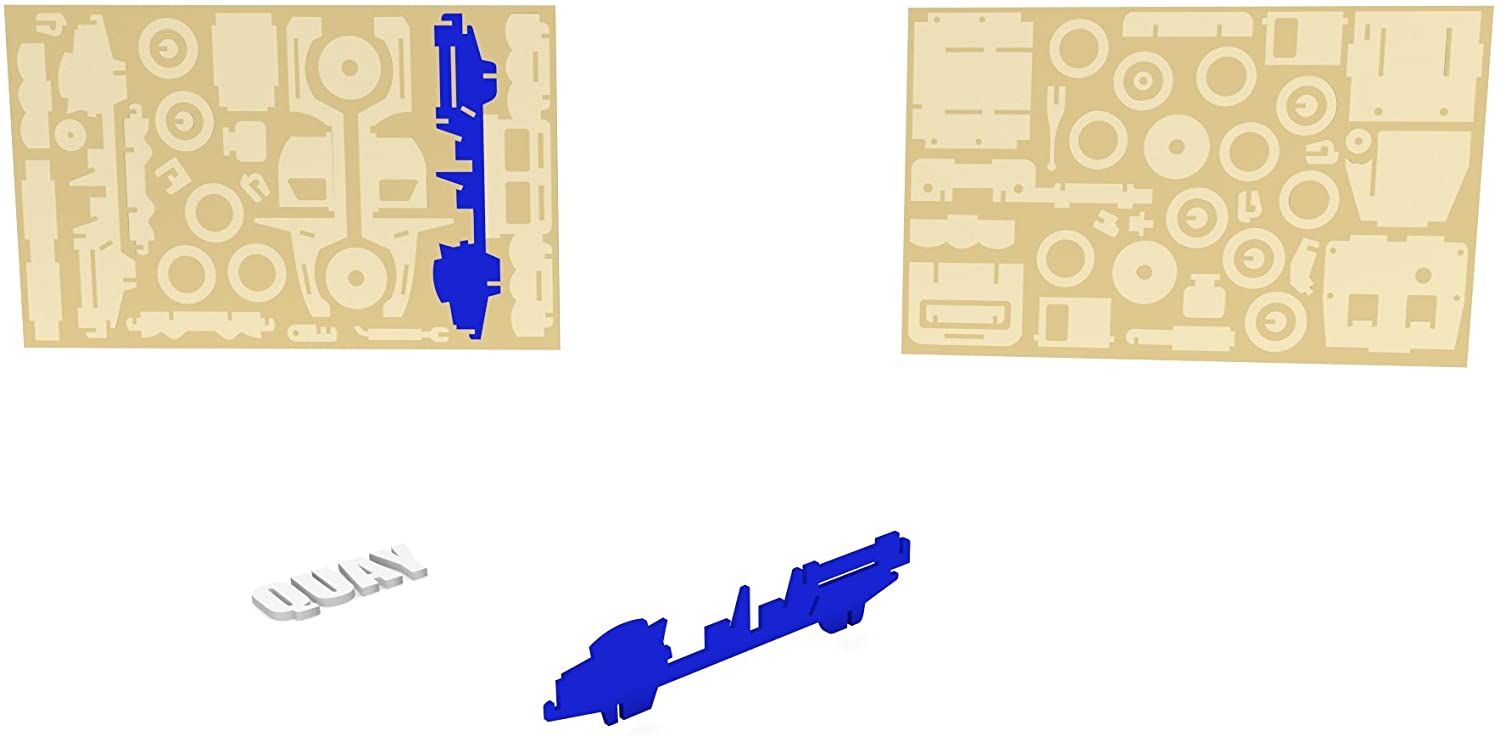 Quay Jeep Woodcraft Kit Costruzioni In Legno FSC - Modello 3D Da Montare, 22x11x12 Cm, Per Bambini 7+