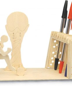 Woodcraft Construction Kit FOOTBALL PEN-HOLDER