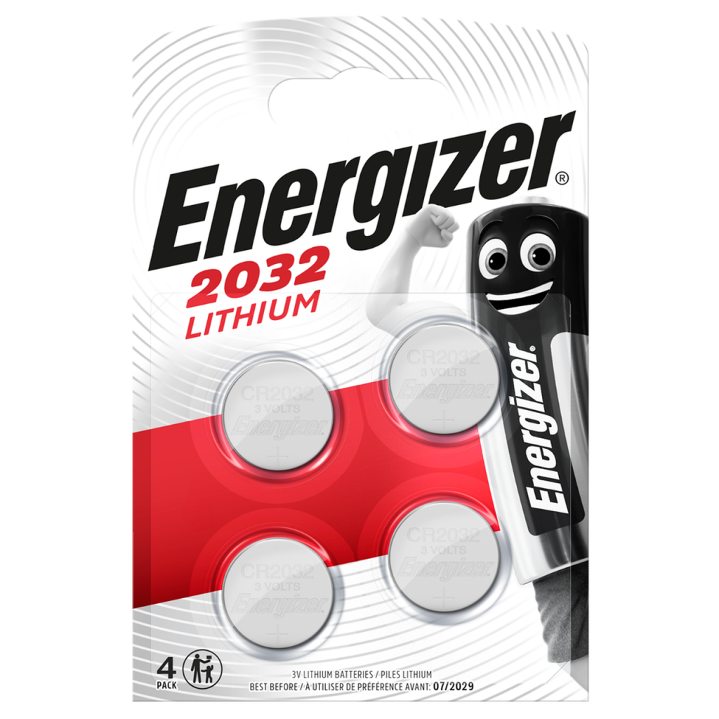 Energizer CR 2032 3V Lithium Coin Cell Battery Pack of 4