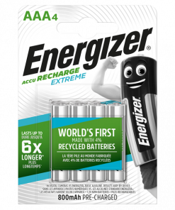 Energizer Rechargeable Extreme AAA Batteries 800mAh - Pack of 4
