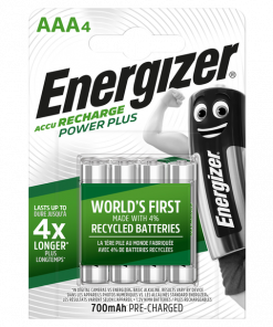 Energizer Rechargeable Power Plus AAA Batteries 700mAh - Pack of 4