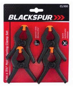 Blackspur 4 Piece x 3.5" Nylon Spring Clamp Set