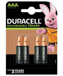 Duracell AAA 750 mAh Rechargeable Plus Batteries  - Pack of 4