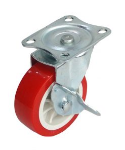 Amtech 4 Piece 3 Inch (75 mm) Swivel Castor Set (200kg Loading Capacity)