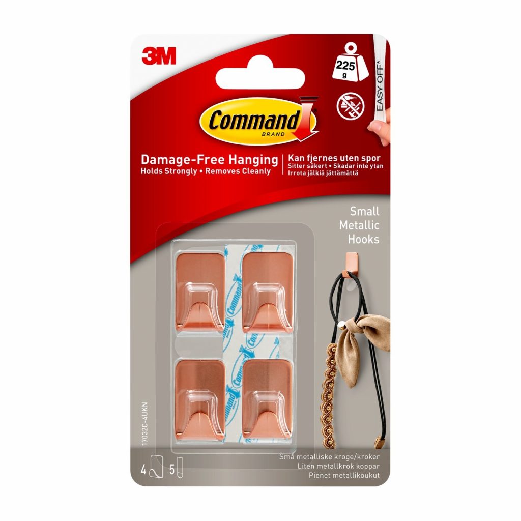 3M Command Small Copper Metallic Hooks 4 Pack – SaveDirect.com