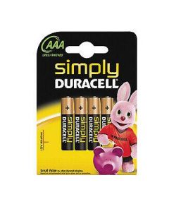 Duracell AAA Simply Alkaline Batteries - Pack of 4